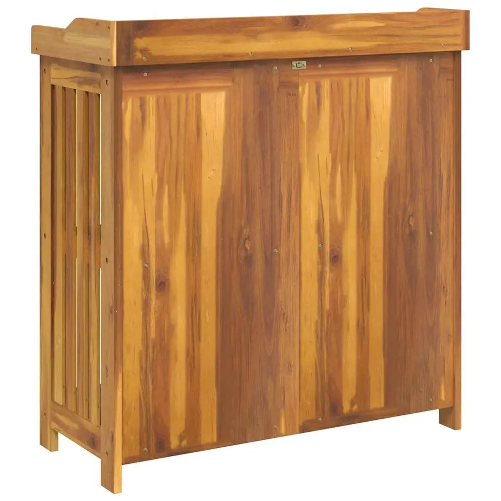 Garden Storage Cabinet Outdoor Furniture Solid Acacia Wood Adjustable Shelves 93 x 41.5 x 98 cm