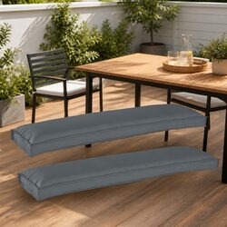 Anthracite Pallet Cushion Set: 150x40x8cm, 2 Pieces