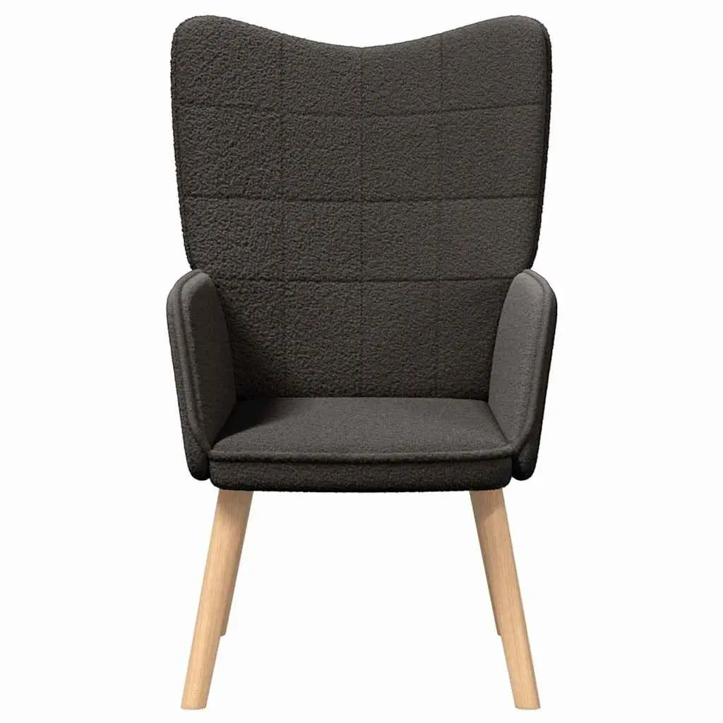 Ergonomic Armchair Dark Grey Sherpa Fabric for Relaxing in Living Room Bedroom 62x67x95.5cm