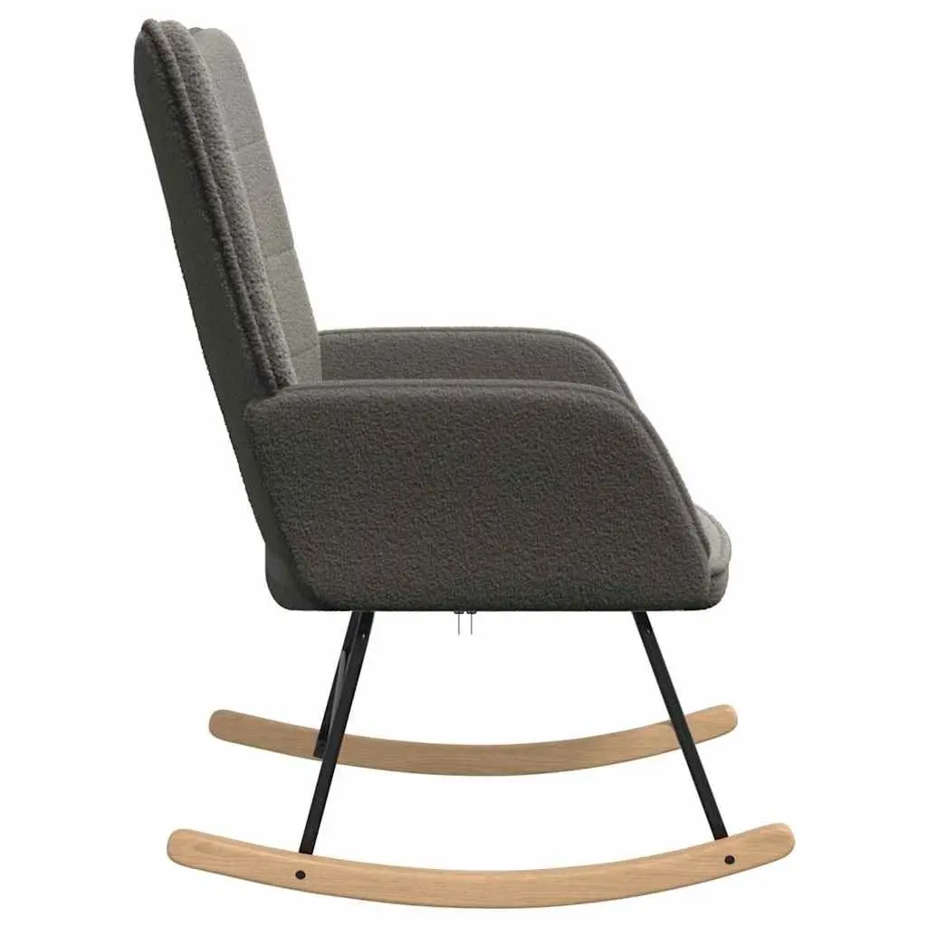 Rocking Chair Living Room Bedroom Office Grey Sherpa Fabric Padded Armrests