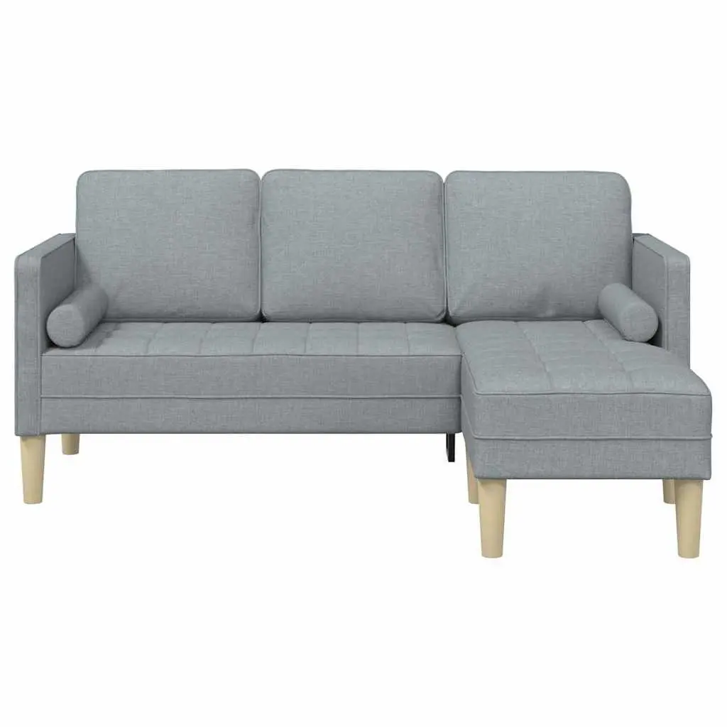 Modern Modular Sofa Set Light Grey Polyester Cushion Reconfigurable Living Room