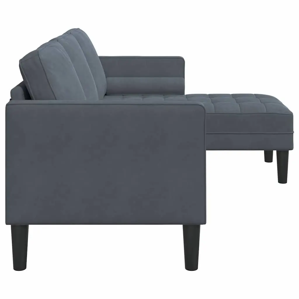 Grey Modular Sofa Set with Cushion Modern Living Room Furniture Compact Design
