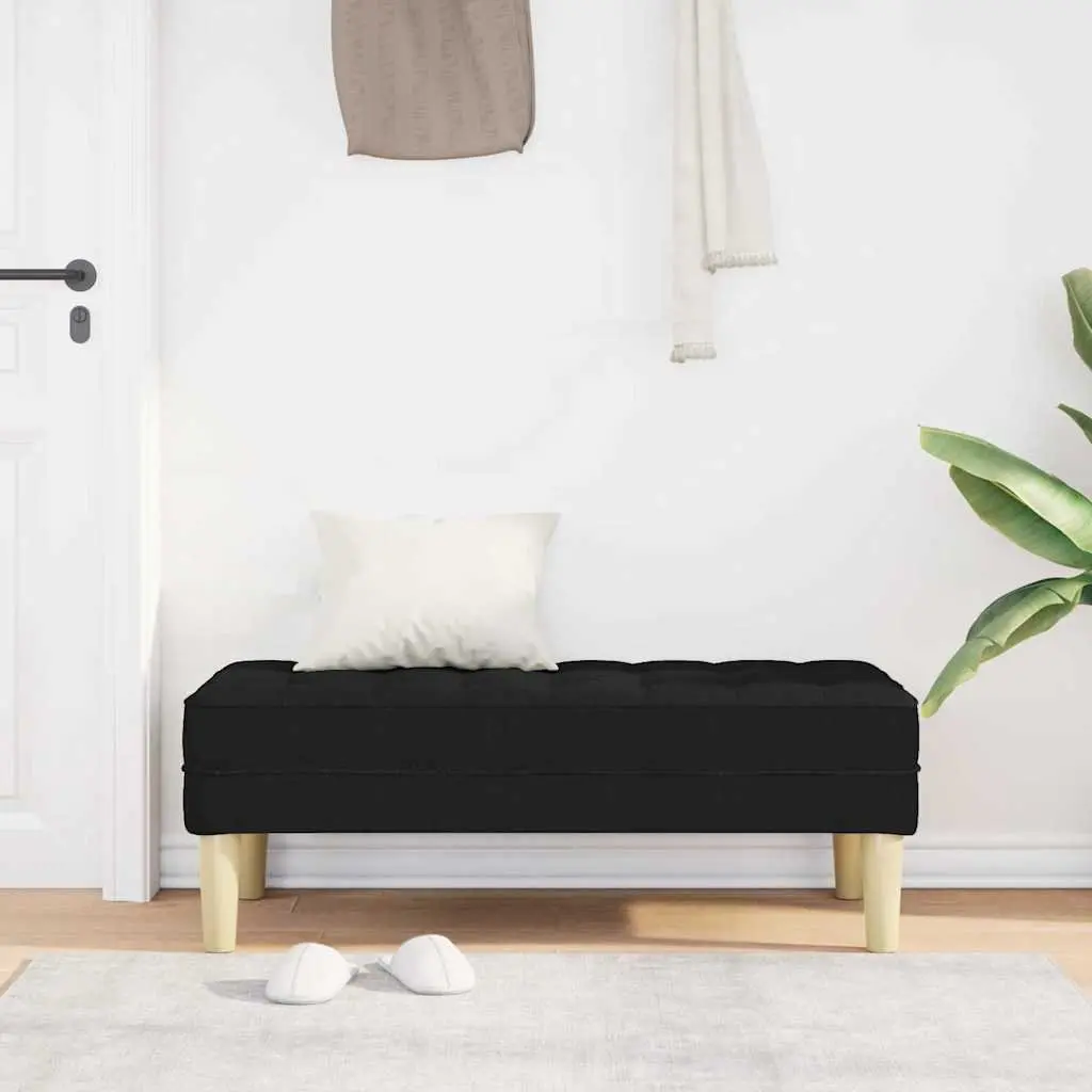 Modern Bench Ottoman with Cushion Black 113 x 57 x 39 cm