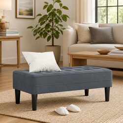 Specifications of Dark Grey Velvet Bench Ottoman 113 x 57 x 39 cm