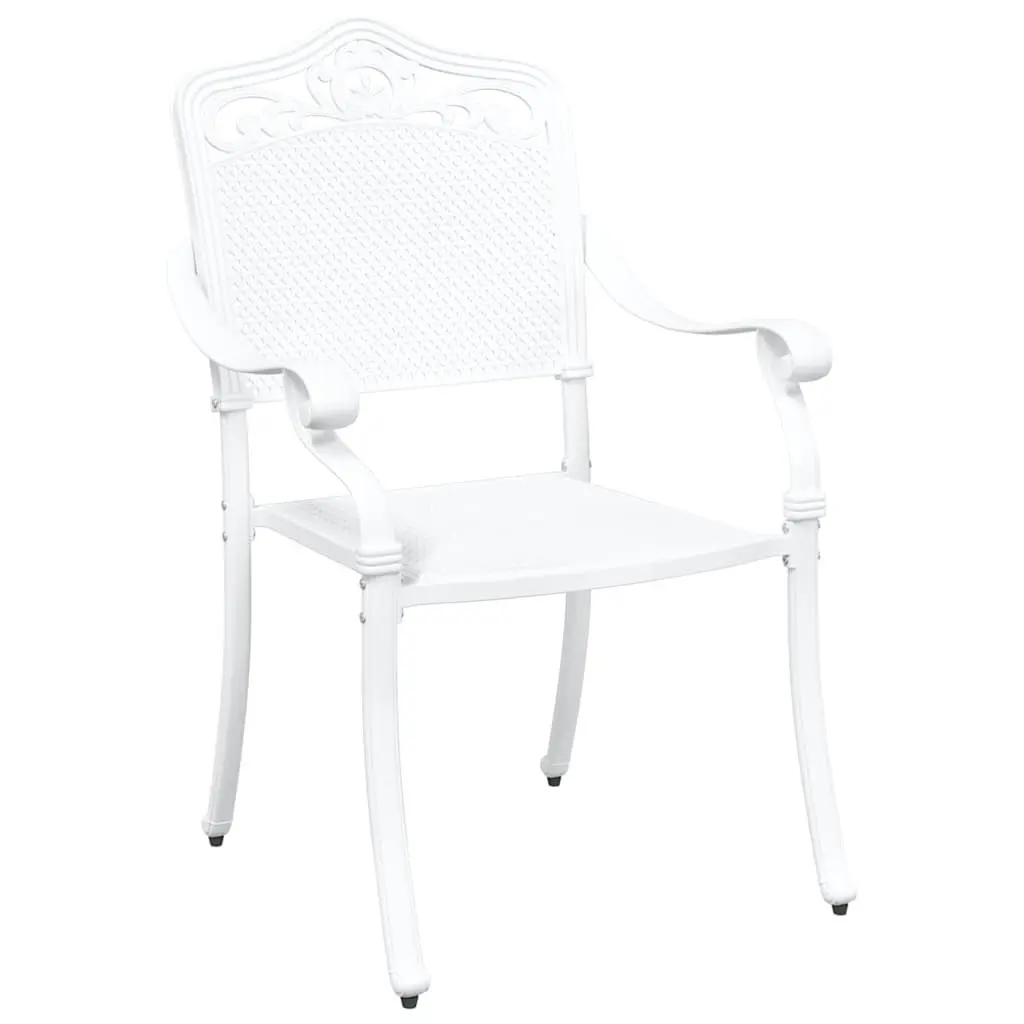 Vintage Aluminium Outdoor Garden Chair Set 2 Pcs White for Patio and Terrace Use