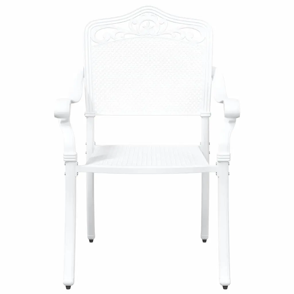 Vintage Aluminium Outdoor Garden Chair Set 2 Pcs White for Patio and Terrace Use