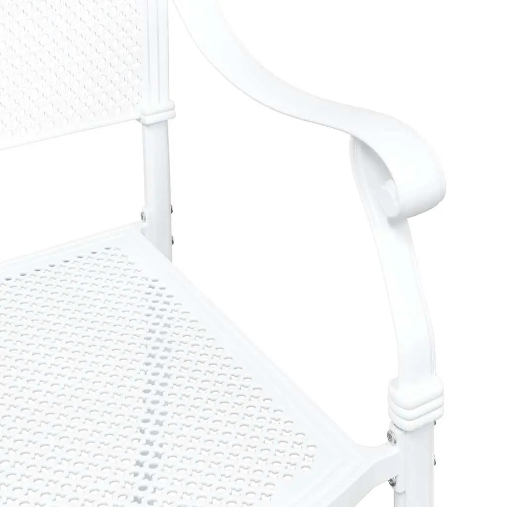 Vintage Aluminium Outdoor Garden Chair Set 2 Pcs White for Patio and Terrace Use