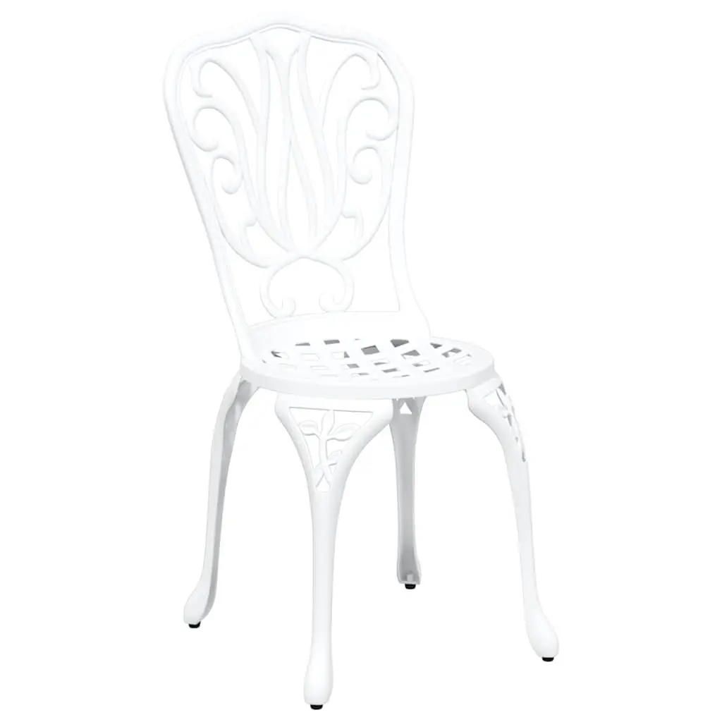Garden Bistro Set Outdoor Use 3 Piece White Furniture Table Chairs