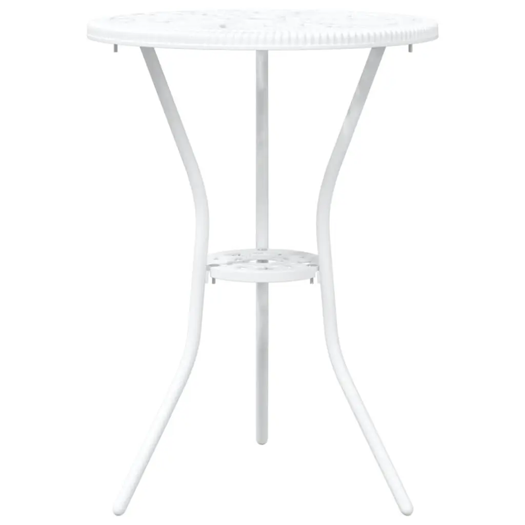 Garden Bistro Set Outdoor Use 3 Piece White Furniture Table Chairs