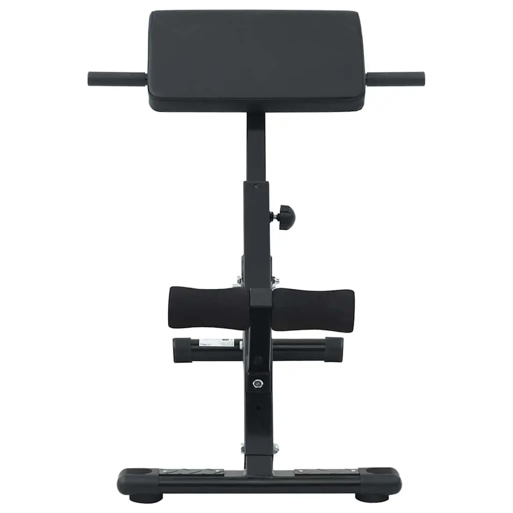 Hyperextension Bench for Home Gym Core Strength Adjustable Foldable Black