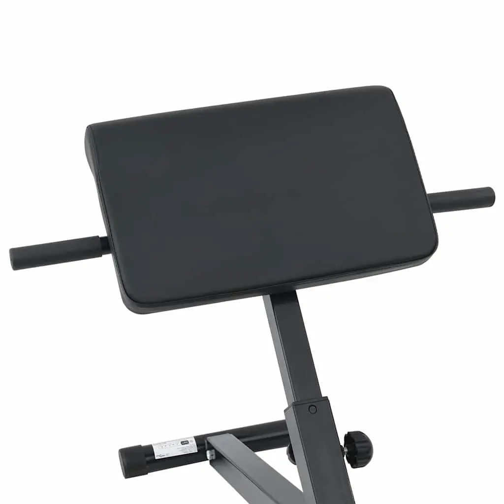 Hyperextension Bench for Home Gym Core Strength Adjustable Foldable Black