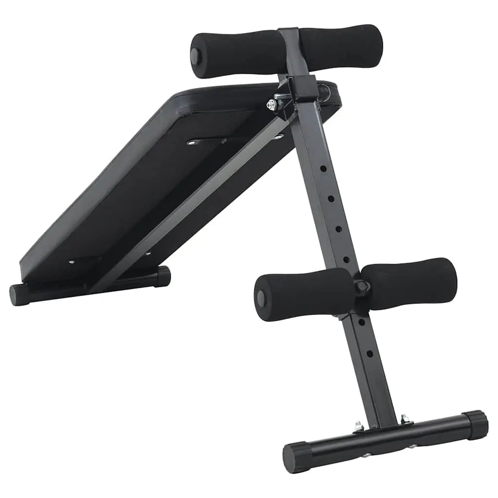 Sit Up Bench Black Adjustable Height Foldable Home Gym Exercise Equipment