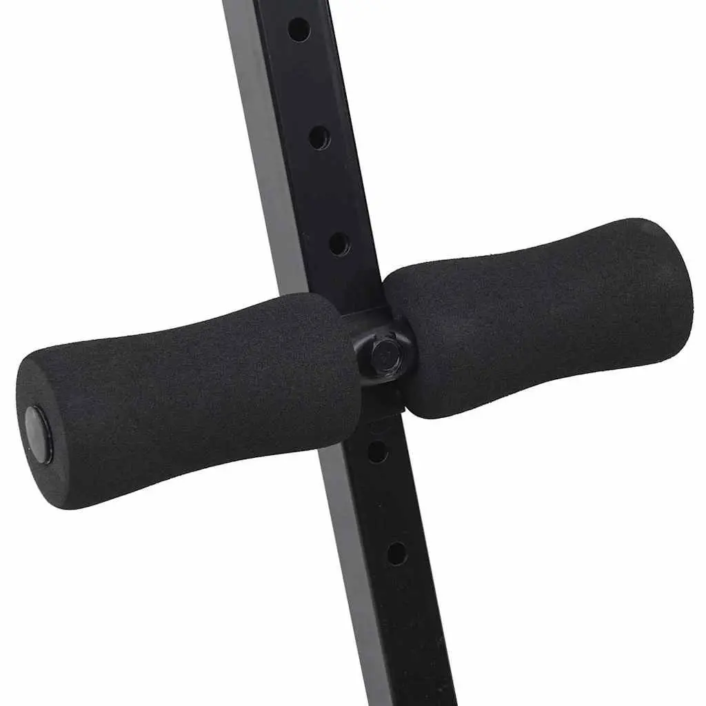 Sit Up Bench Black Adjustable Height Foldable Home Gym Exercise Equipment