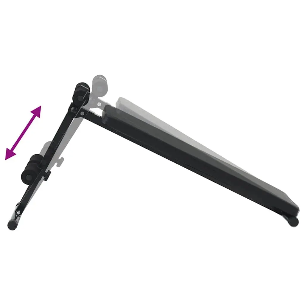 Sit Up Bench Black Adjustable Height Foldable Home Gym Exercise Equipment