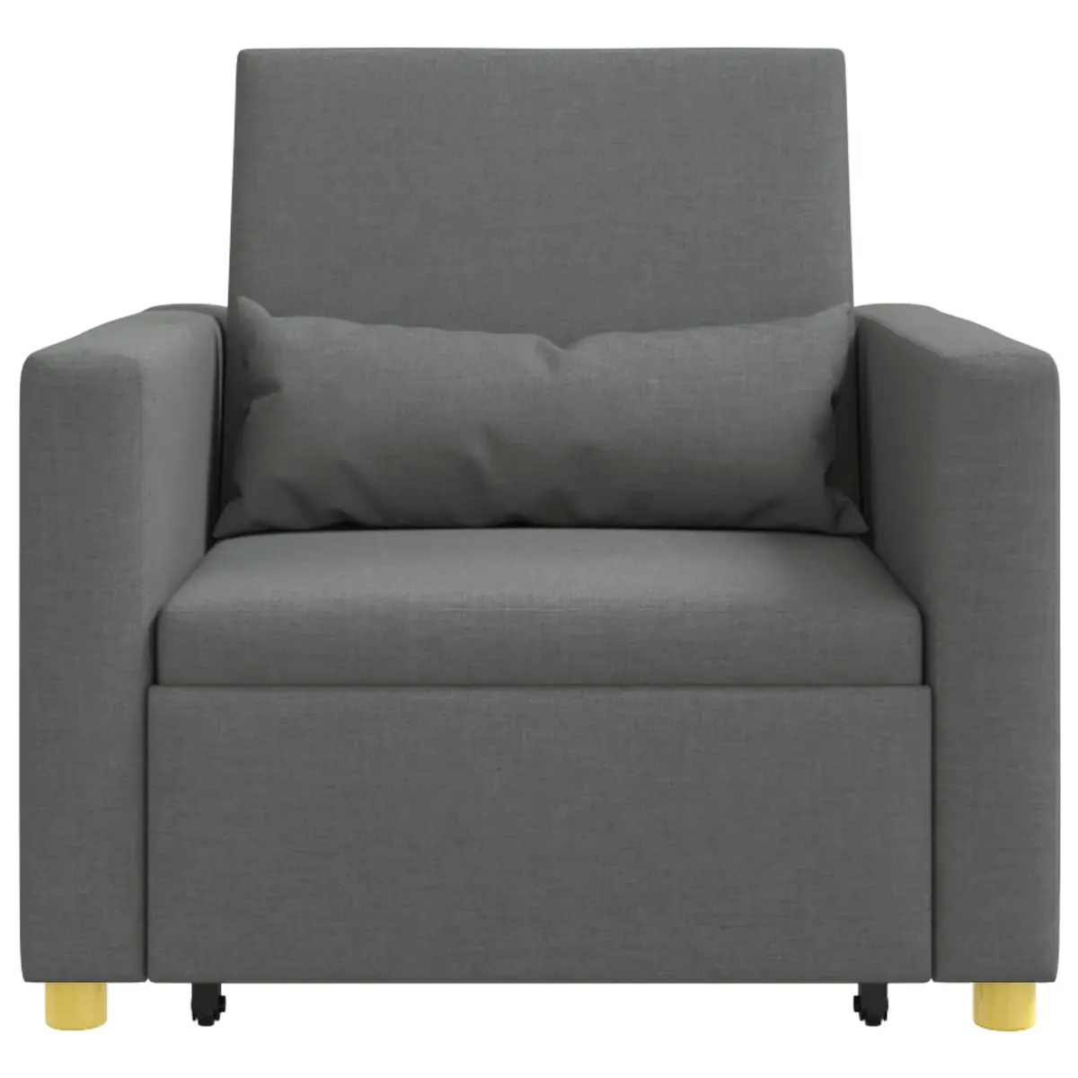 Pull Out Sofa Bed Single Grey 90x165x87cm 3-in-1 Convertible Armchair Recliner