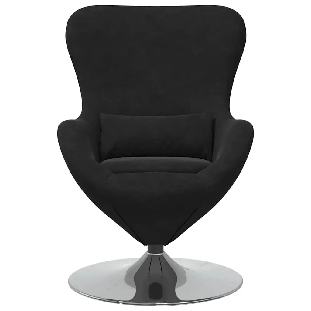 Egg Chair Lounge Velvet Black 360 Degree Swivel Modern Living Room