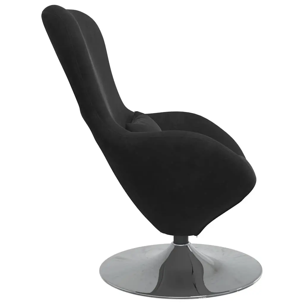 Egg Chair Lounge Velvet Black 360 Degree Swivel Modern Living Room