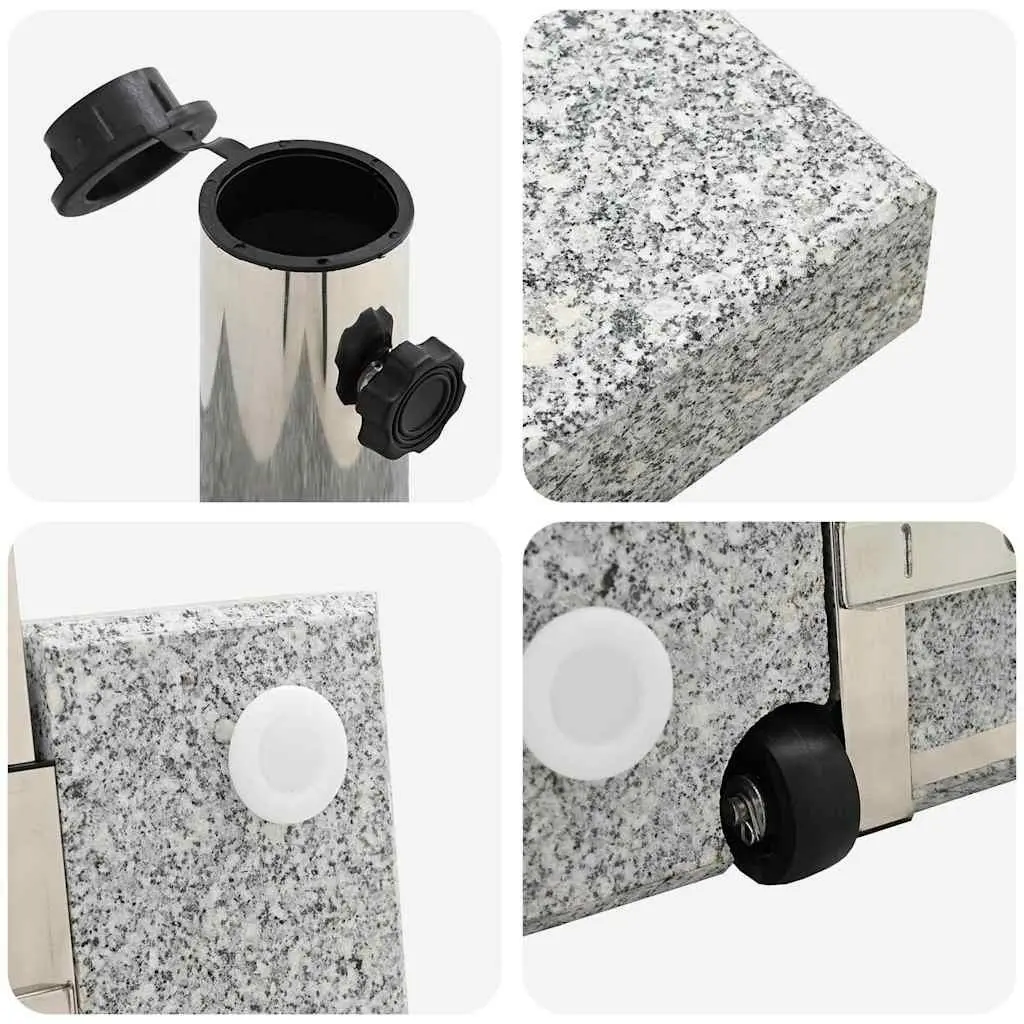 Grey Granite Parasol Base 41 x 41 x 37 cm