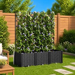 Specifications of 3 pcs Black Garden Planter Set 120 x 40 x 143 cm