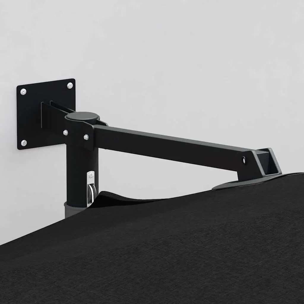 Black Patio Umbrella with Steel Frame and Polyester Canopy
