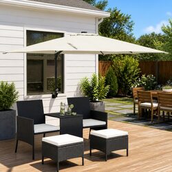 Specifications of Outdoor Garden Parasol with Steel Frame 248.5 x 247.5 x 160 cm Brown