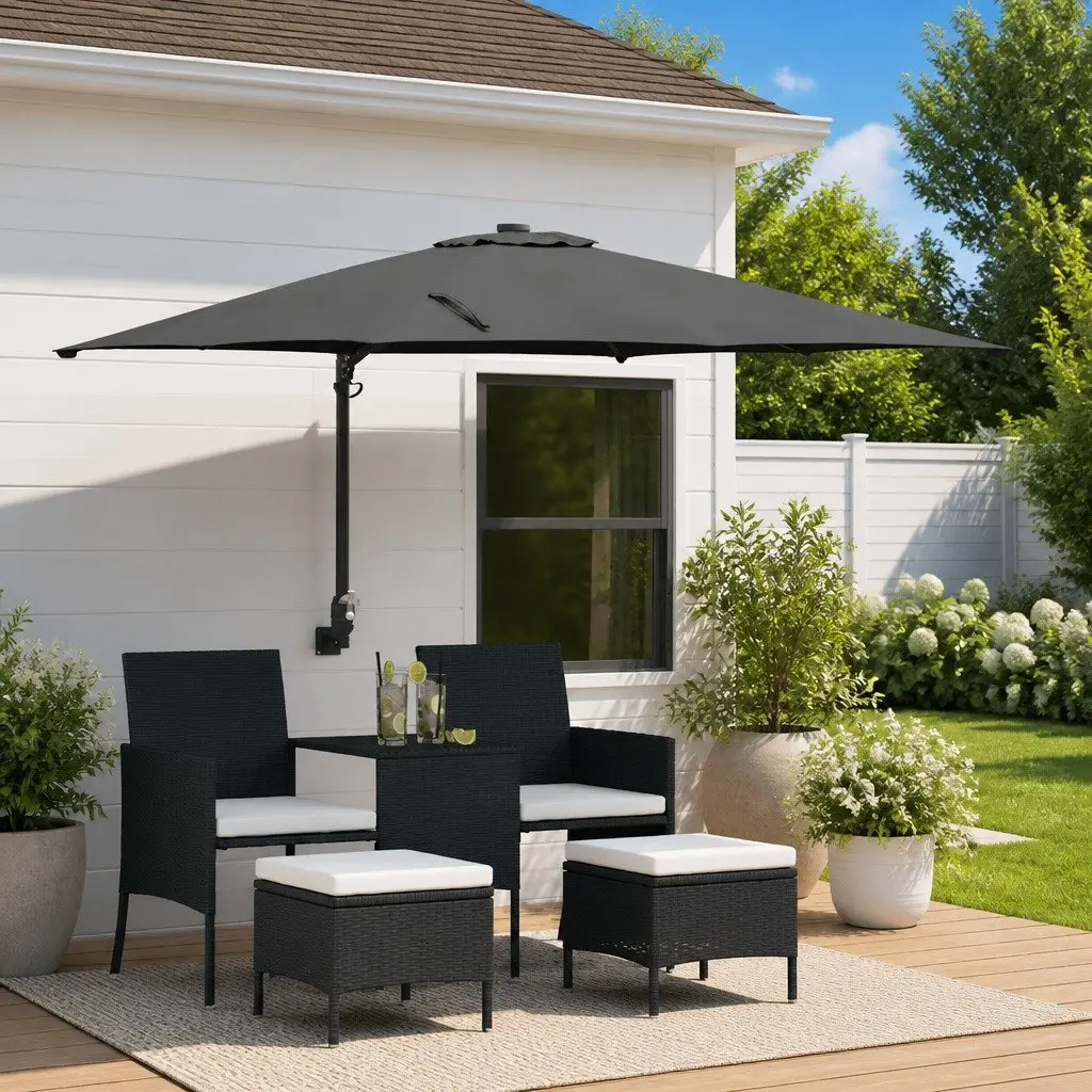 Garden Parasol Outdoor Umbrella Anthracite 248.5cm Patio Shade