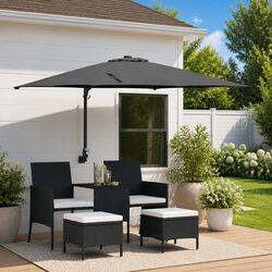 Anthracite Garden Parasol: 248.5cm Dimensions and Specs