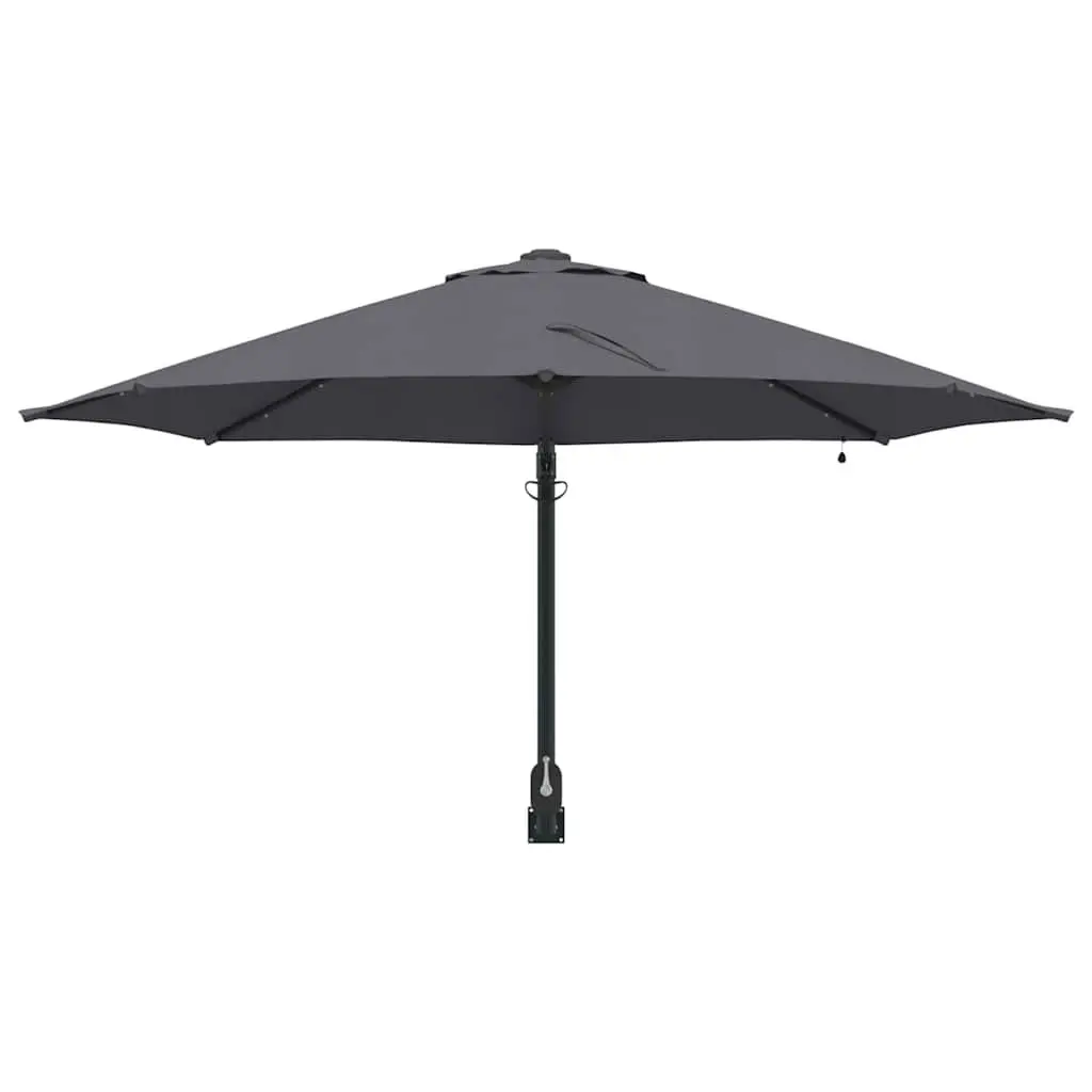 Garden Parasol Outdoor Umbrella Square Canopy Anthracite with LED Lights 248x248x148 cm
