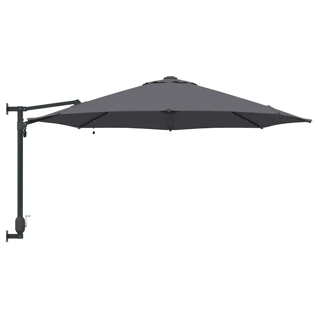 Garden Parasol Outdoor Umbrella Square Canopy Anthracite with LED Lights 248x248x148 cm