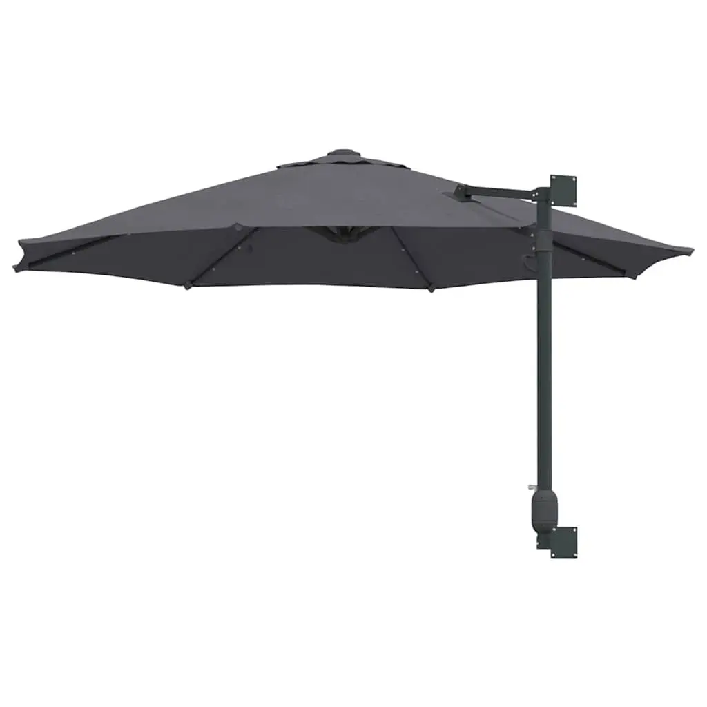 Garden Parasol Outdoor Umbrella Square Canopy Anthracite with LED Lights 248x248x148 cm