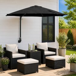 Specifications of Black Outdoor Parasol with Solar Lights 248cm