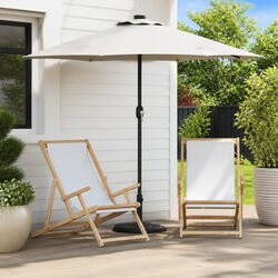 Garden Parasol Specifications: 294x150x223cm, Brown, Steel Frame