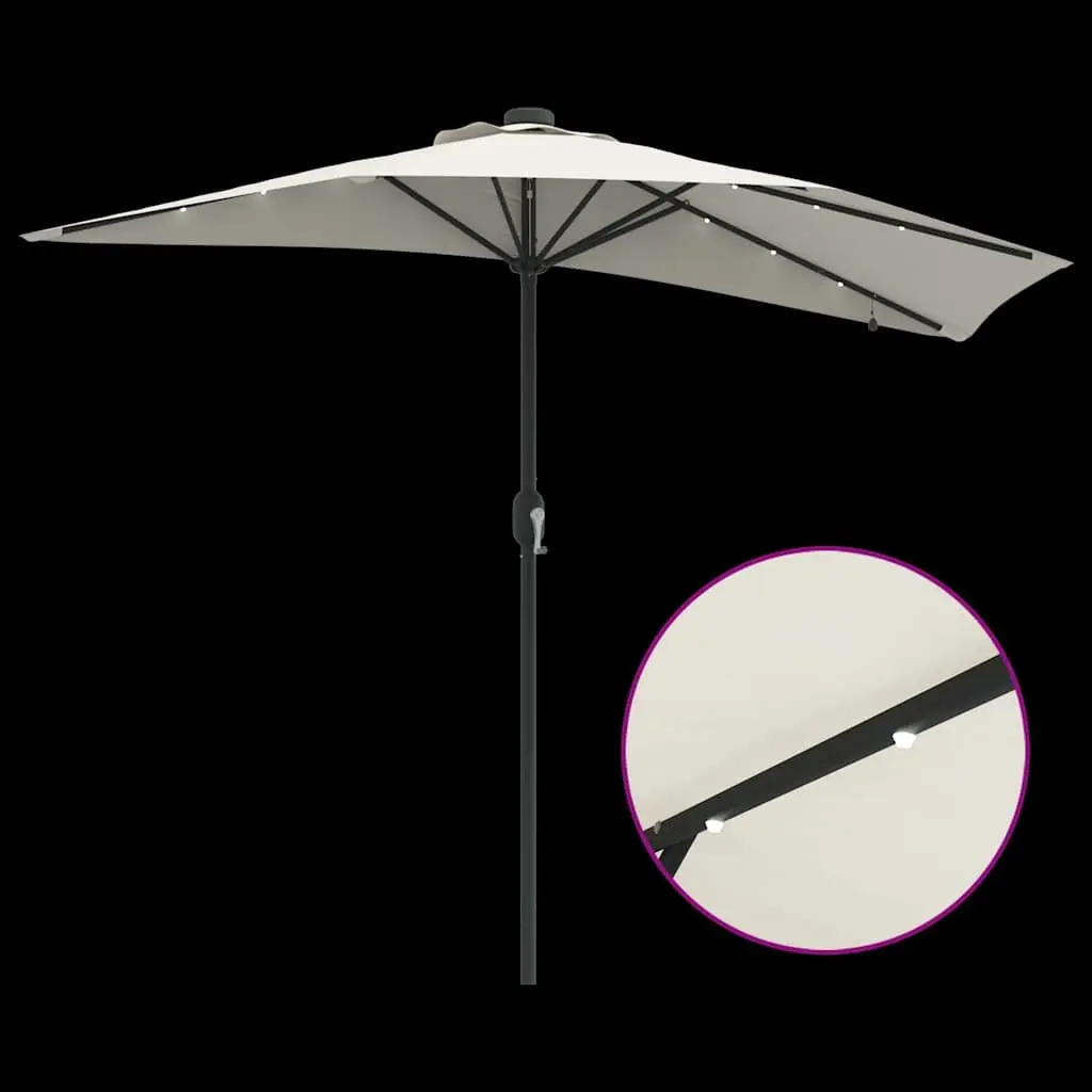 Garden Parasol Outdoor Umbrella Sunshade Patio Shade Brown 294x150x223cm