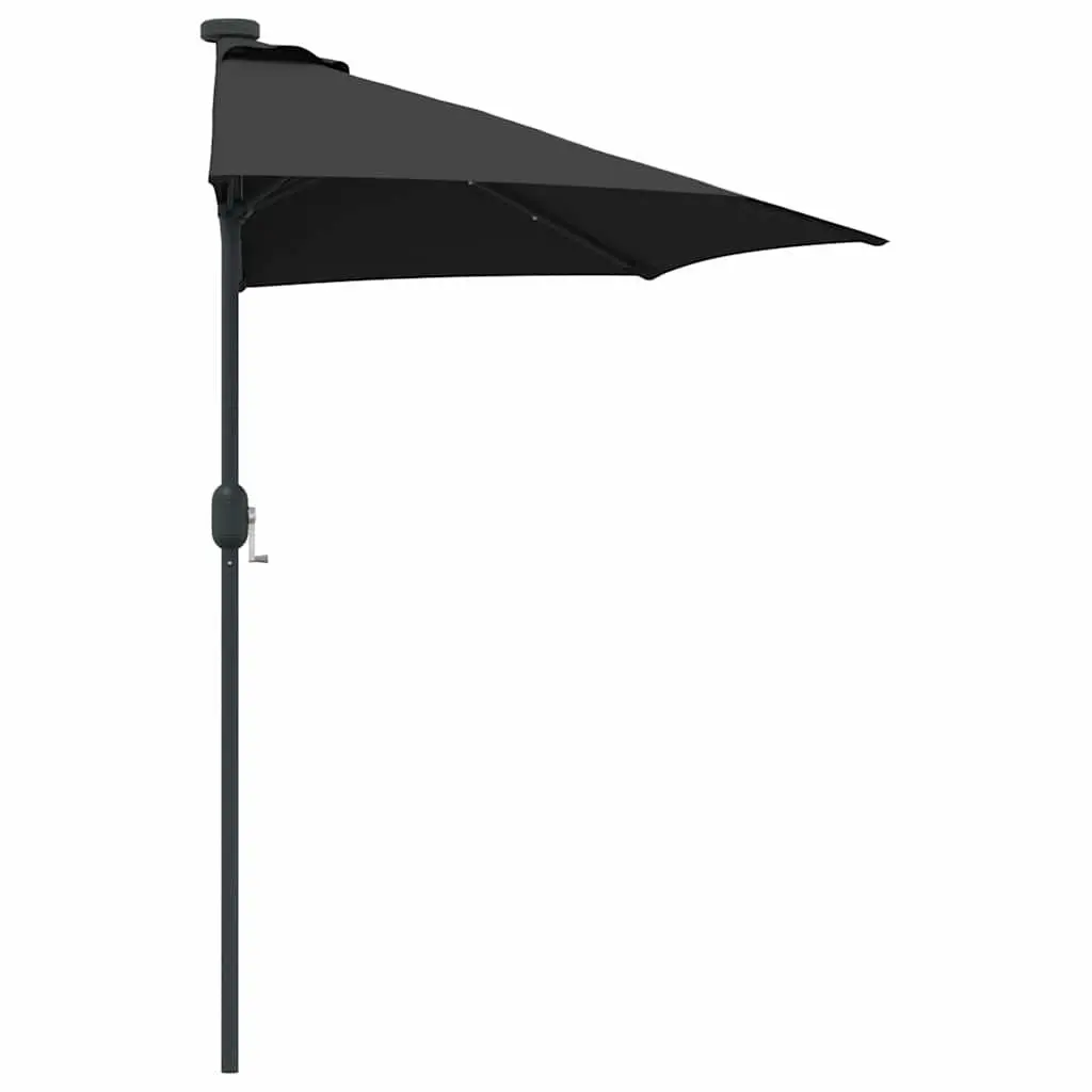 Garden Parasol Outdoor Umbrella Sunshade with Solar LED Lights 294 x 150 x 223 cm