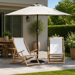 Garden Parasol with Dimensions 294x150x224cm and LED Lights