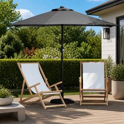 Garden Parasol Dimensions 294x150x224cm with LED Lights in Anthracite