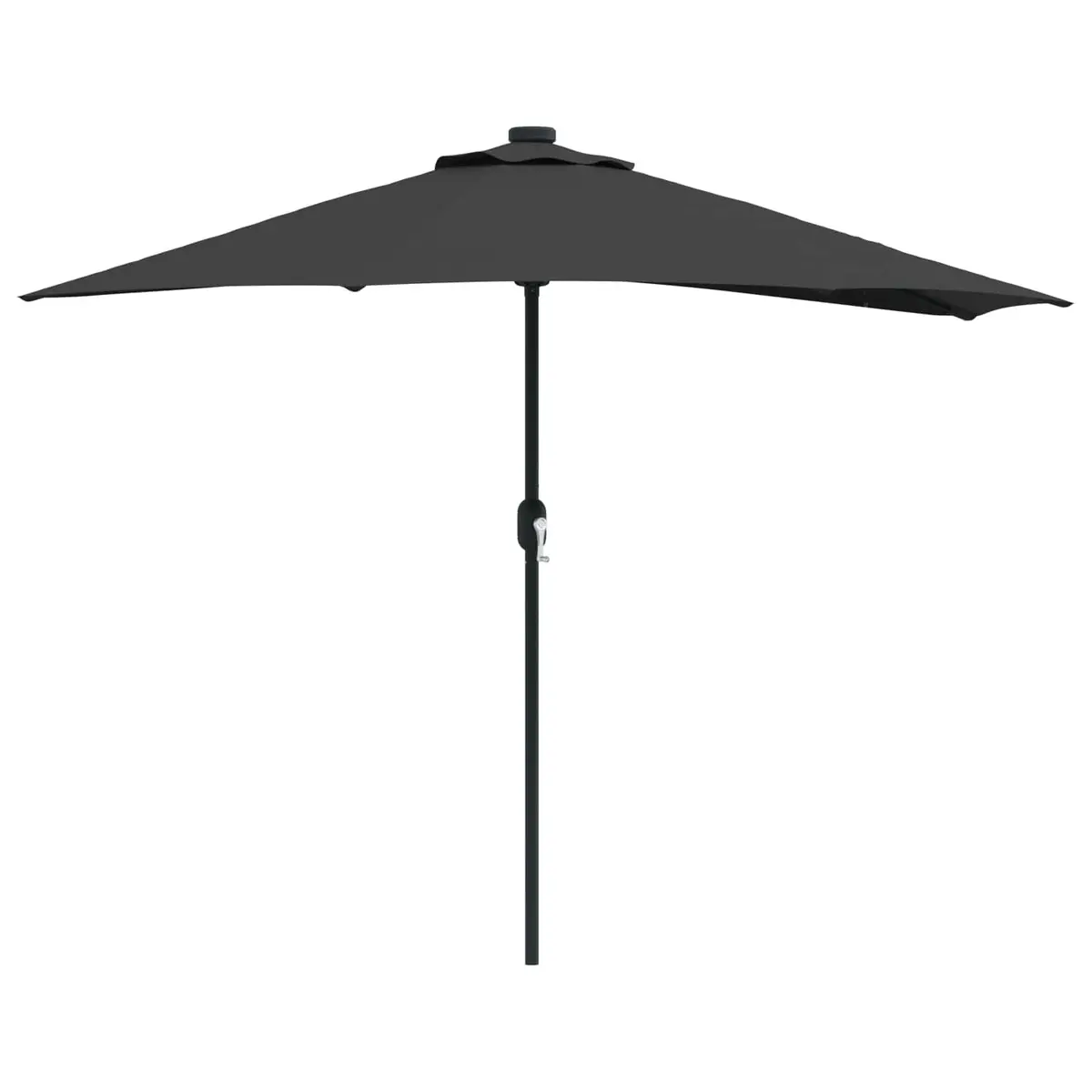 Garden Parasol Umbrella Outdoor Use 294x150x224cm Black with LED Solar Lights