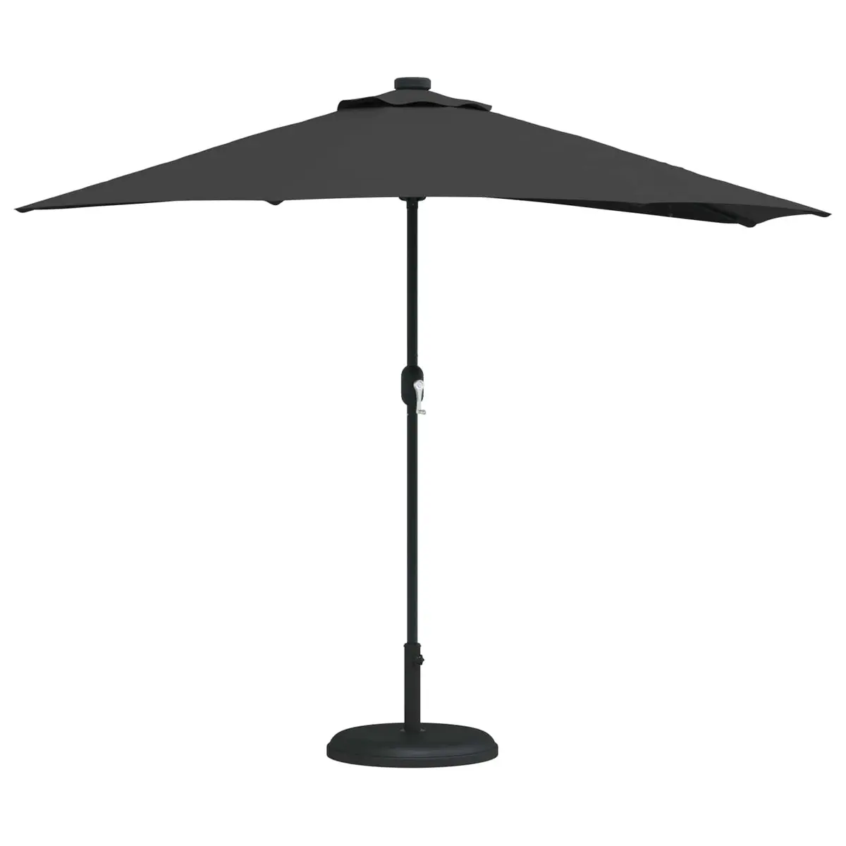Garden Parasol Umbrella Outdoor Use 294x150x224cm Black with LED Solar Lights