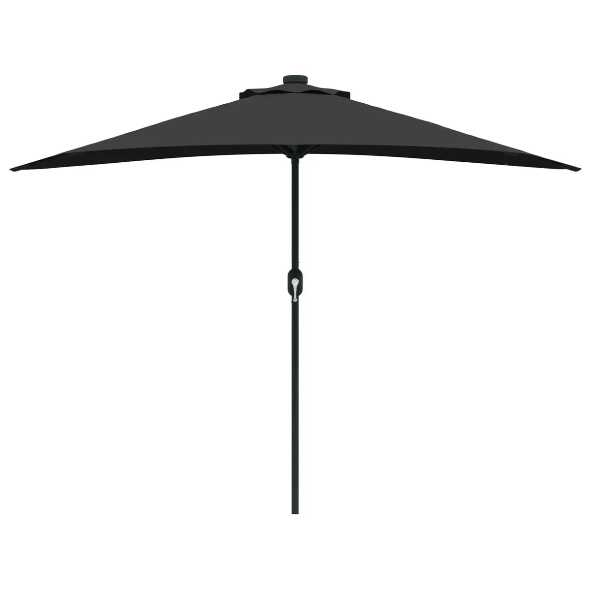 Garden Parasol Umbrella Outdoor Use 294x150x224cm Black with LED Solar Lights
