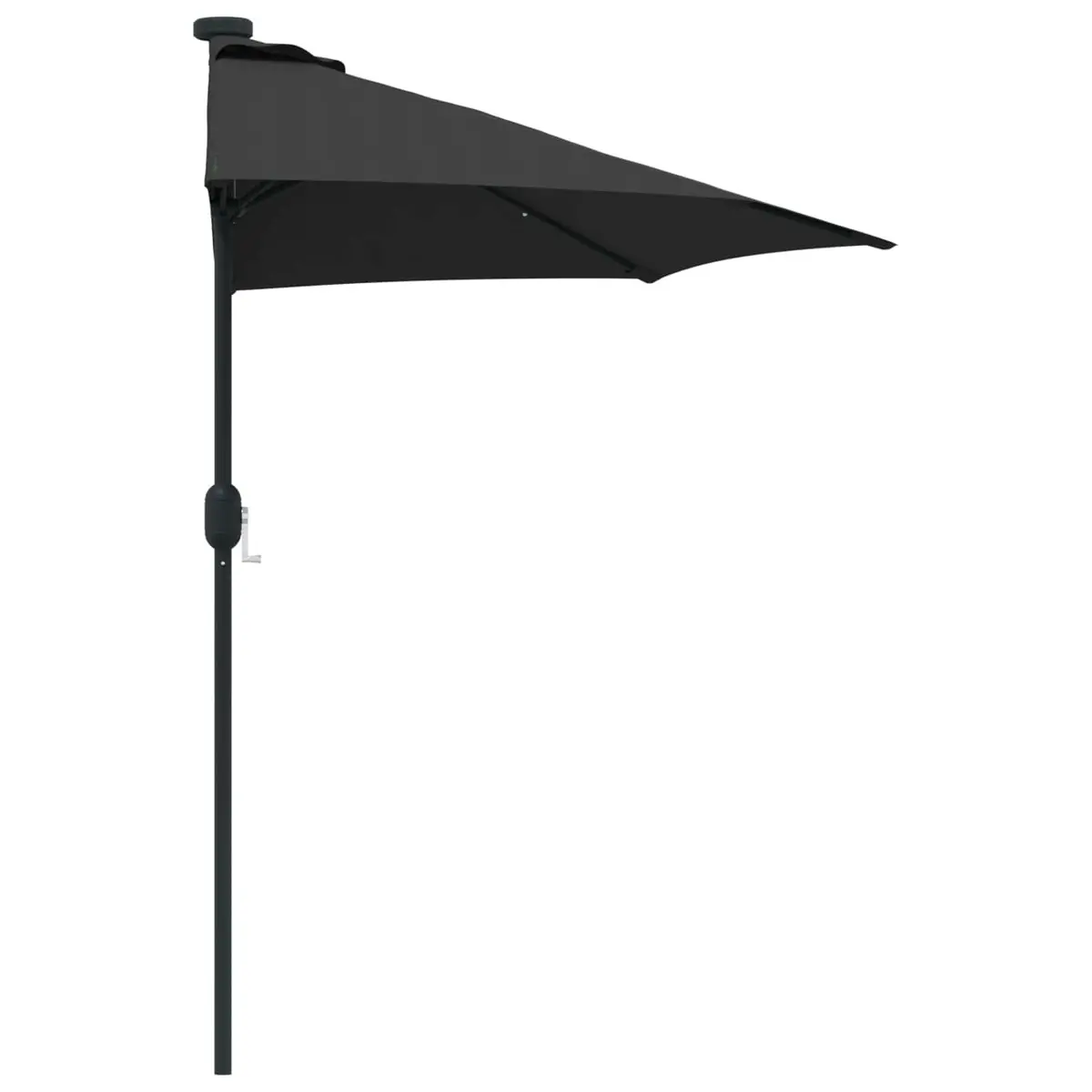 Garden Parasol Umbrella Outdoor Use 294x150x224cm Black with LED Solar Lights