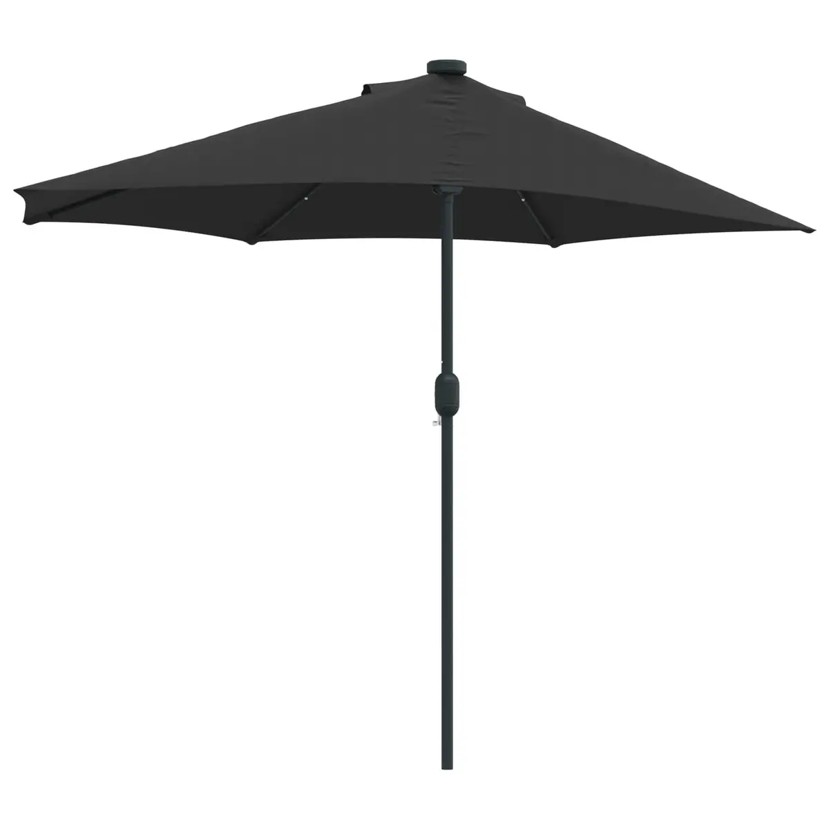 Garden Parasol Umbrella Outdoor Use 294x150x224cm Black with LED Solar Lights