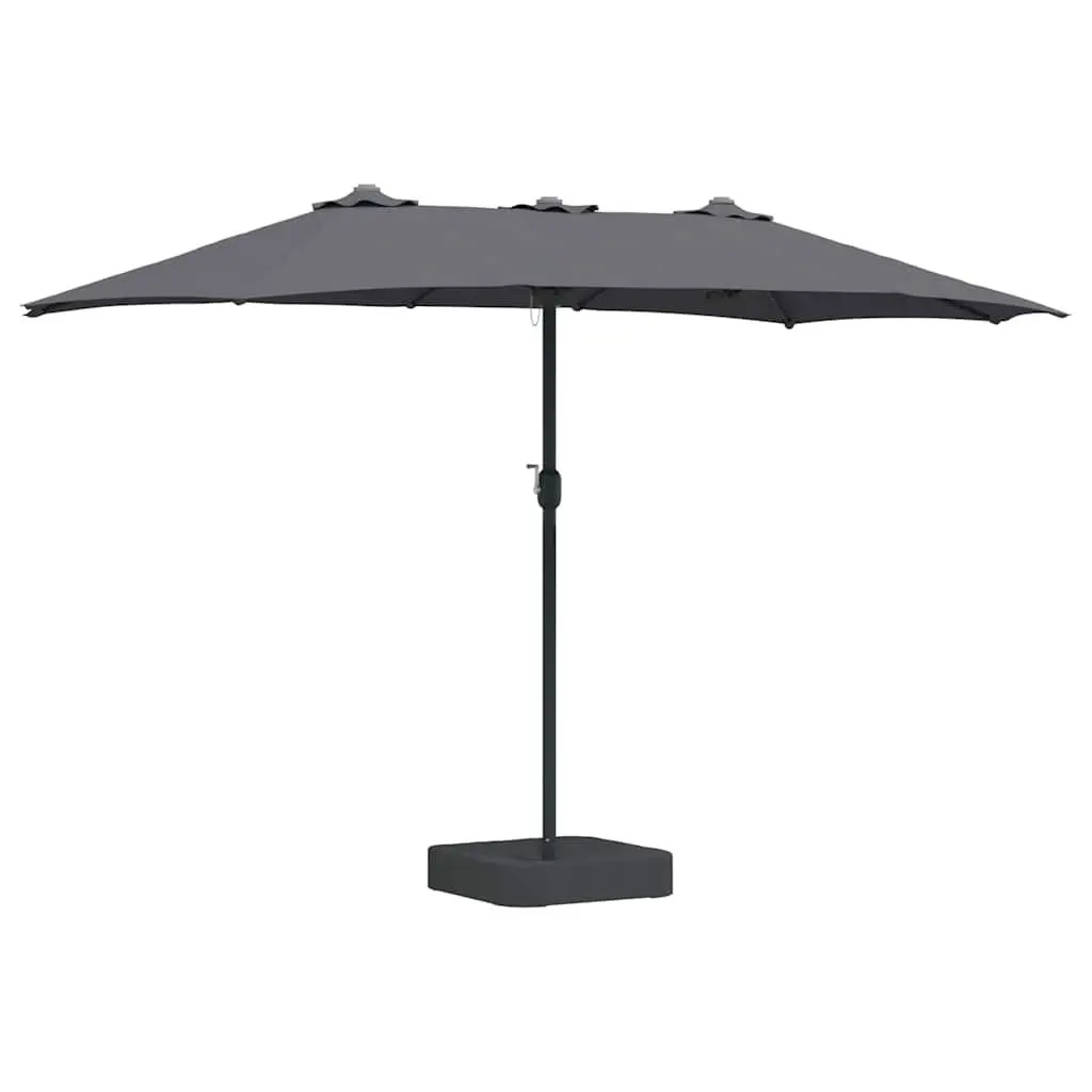 Garden Parasol Outdoor Umbrella Anthracite 385 x 209 x 244 cm Patio Shade Canopy