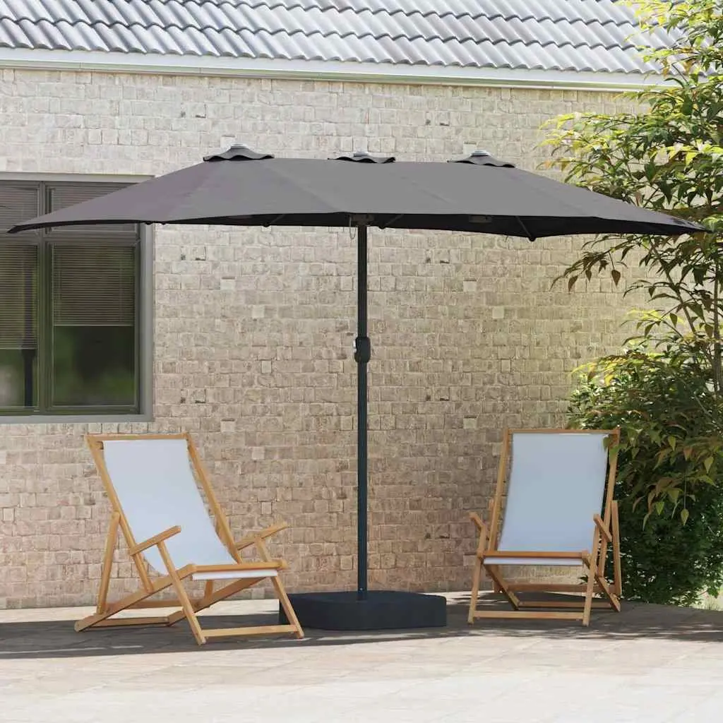 Garden Parasol Outdoor Umbrella Anthracite 385 x 209 x 244 cm Patio Shade Canopy