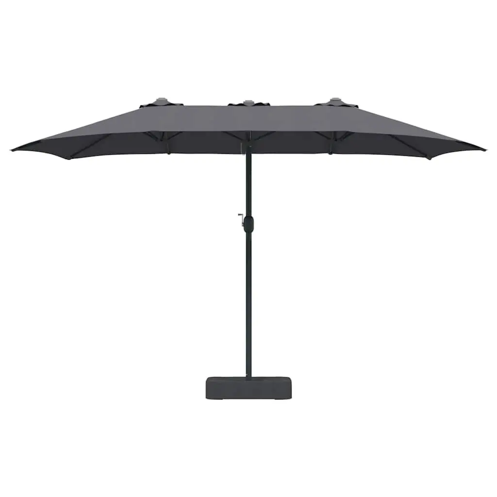 Garden Parasol Outdoor Umbrella Anthracite 385 x 209 x 244 cm Patio Shade Canopy