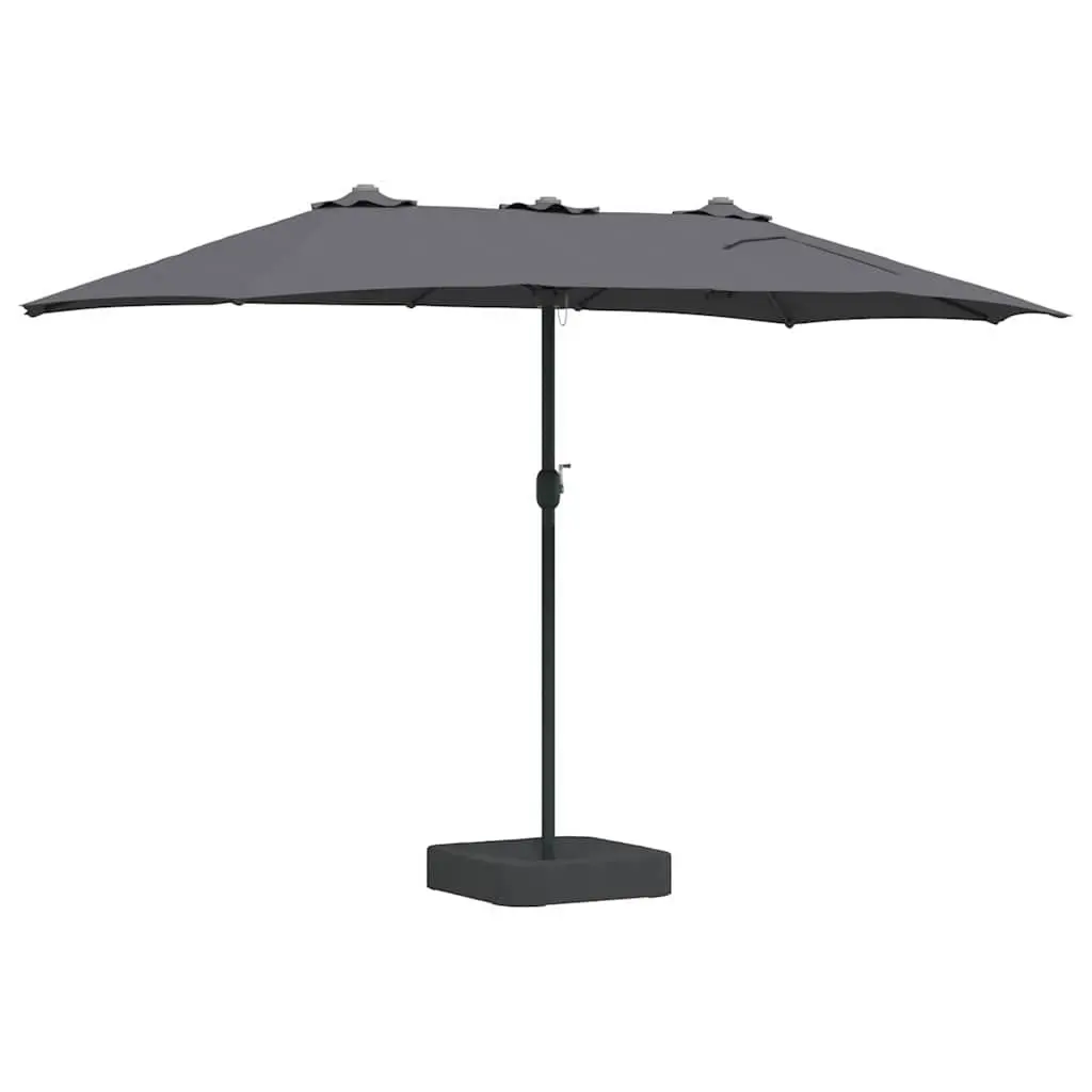 Garden Parasol Outdoor Umbrella Anthracite 385 x 209 x 244 cm Patio Shade Canopy