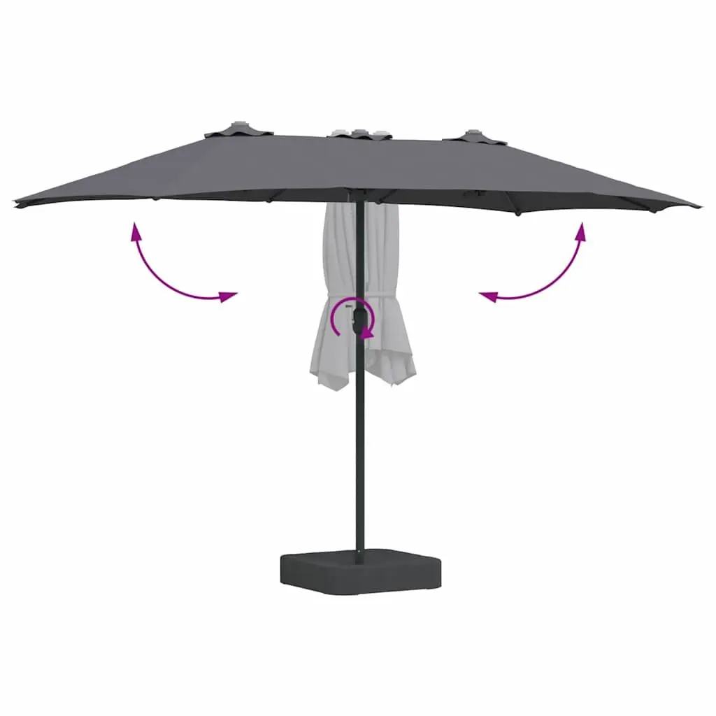 Garden Parasol Outdoor Umbrella Anthracite 385 x 209 x 244 cm Patio Shade Canopy