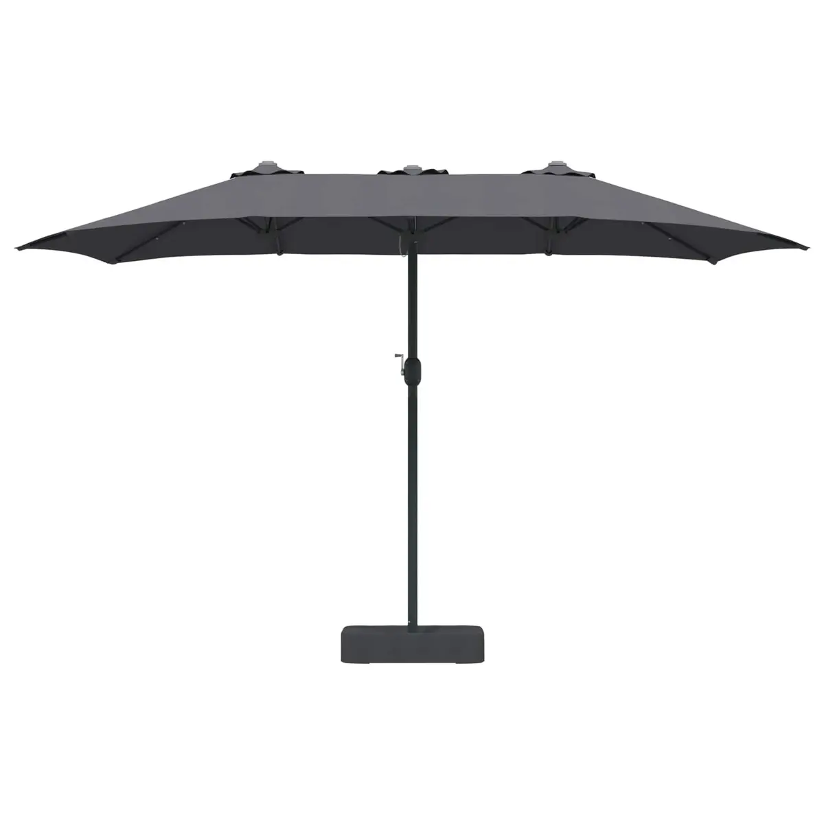 Garden Parasol Outdoor Umbrella Anthracite 385 x 209 x 244 cm Solar LED Crank