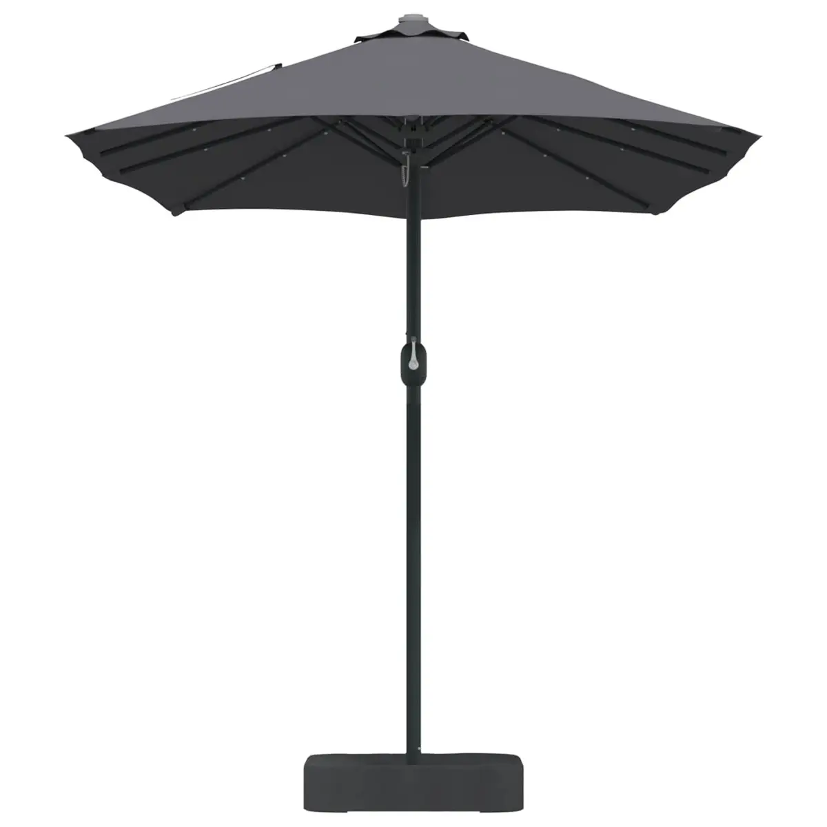 Garden Parasol Outdoor Umbrella Anthracite 385 x 209 x 244 cm Solar LED Crank