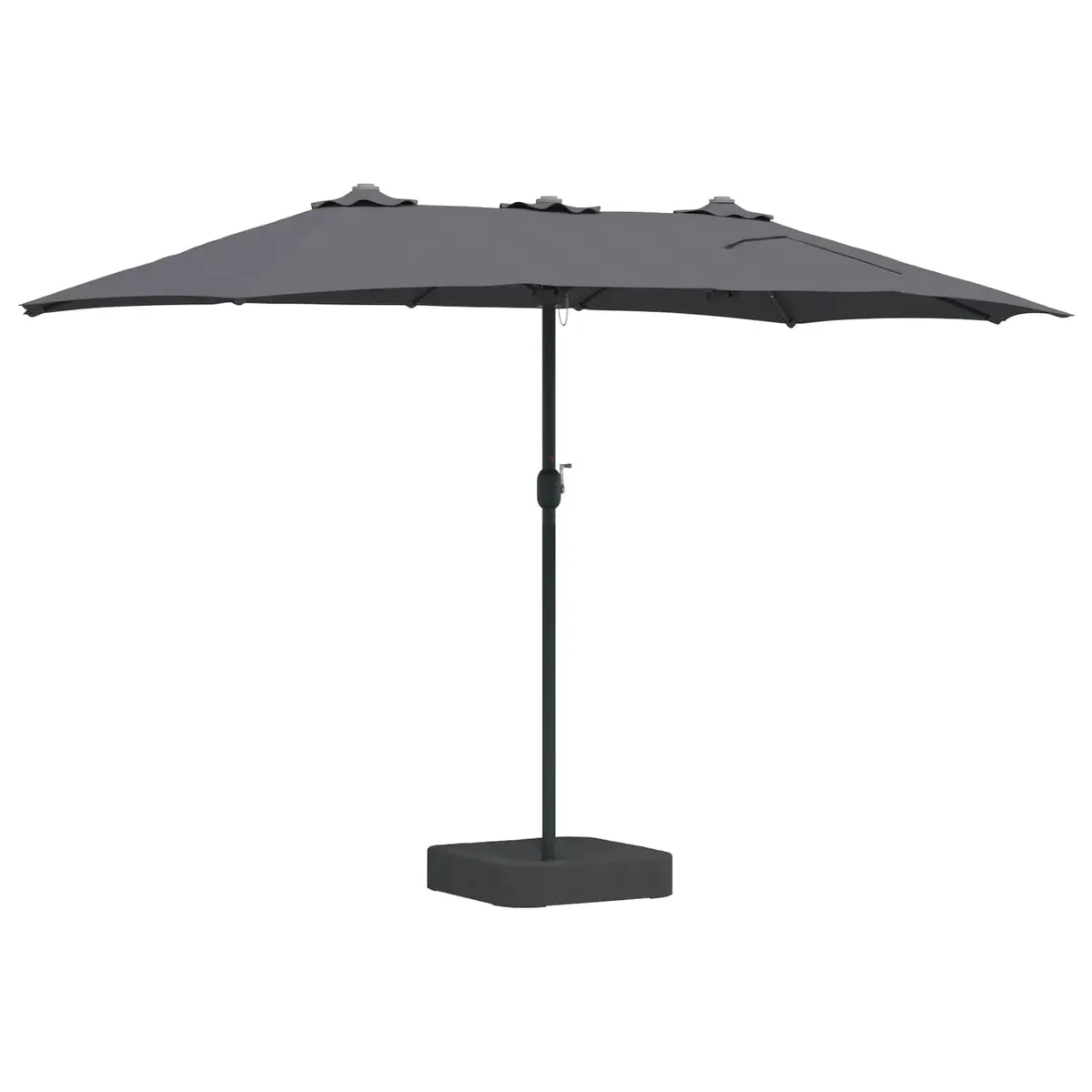 Garden Parasol Outdoor Umbrella Anthracite 385 x 209 x 244 cm Solar LED Crank