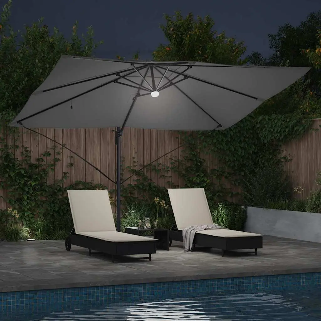 Cantilever Parasol Anthracite 351x250x253cm Outdoor Garden Shade Rotating
